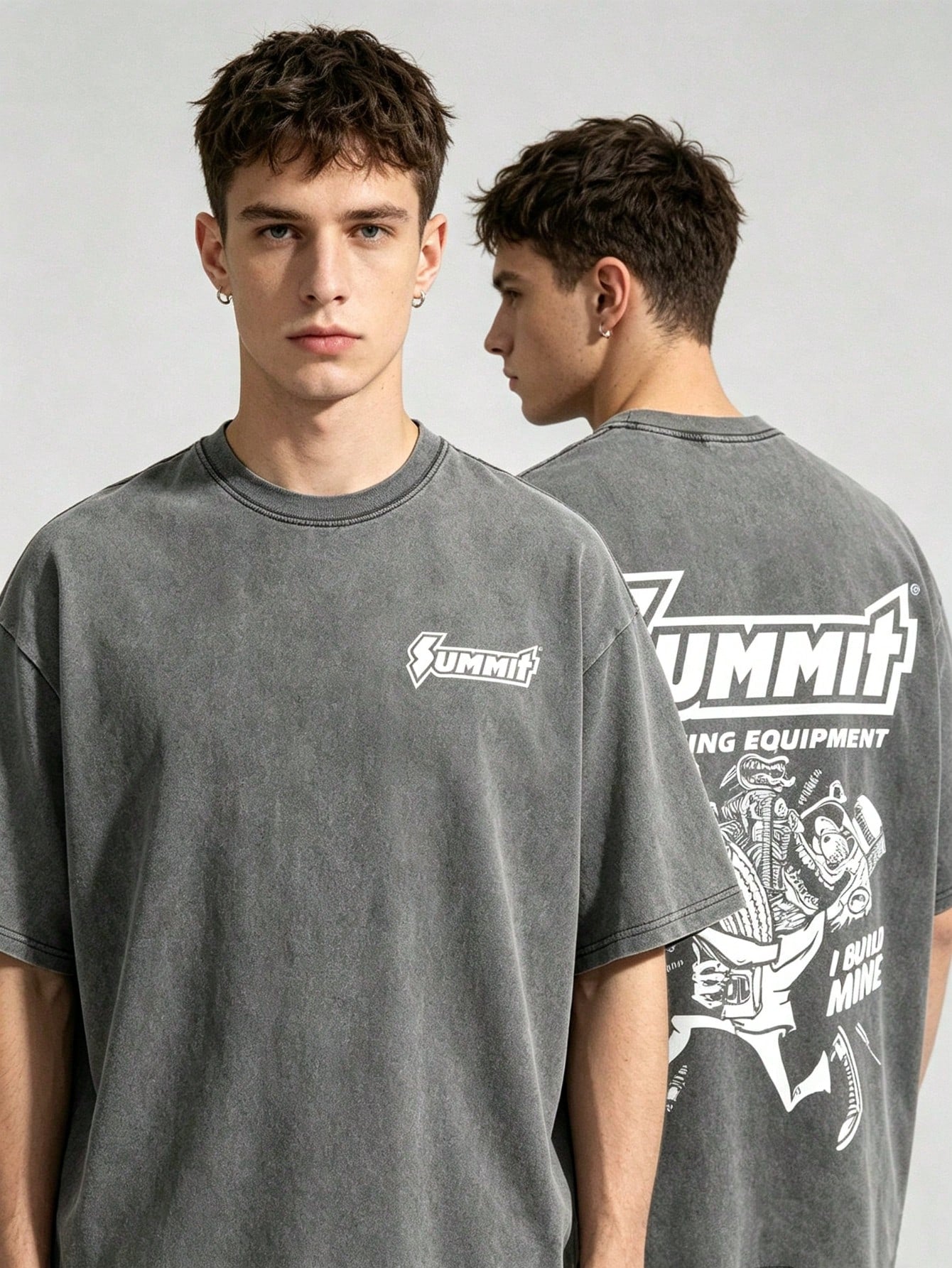 Vintage Racing Equipment Double Sided Graphic T-Shirt Car Streetwear Tee Y2K