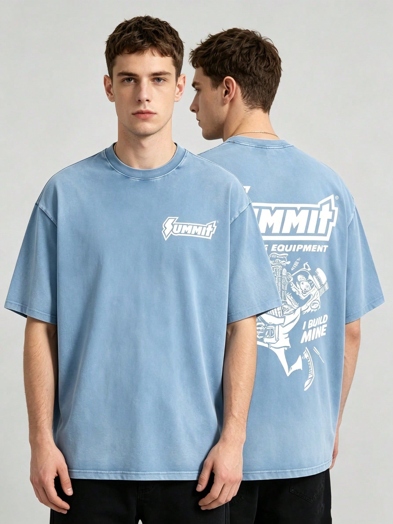 Vintage Racing Equipment Double Sided Graphic T-Shirt Car Streetwear Tee Y2K